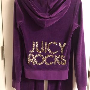 💎 Juicy Rocks Jeweled Matching Velour Tracksuit